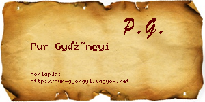 Pur Gyöngyi névjegykártya